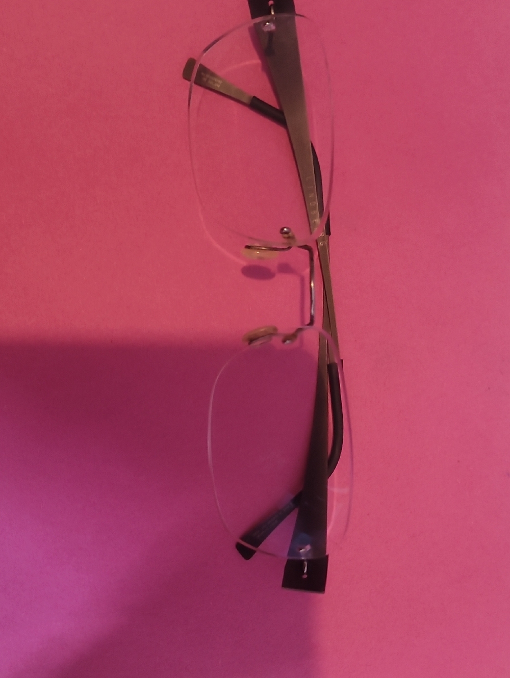 Rimless Reading Glasses in Silver and Black
